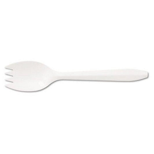 Boardwalk® Mediumweight Polypropylene Cutlery, Spork, White, 1000/carton