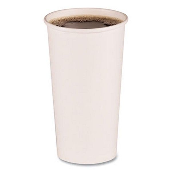 Boardwalk® Paper Hot Cups, 20 Oz, White, 12 Cups/sleeve, 50 Sleeves/carton