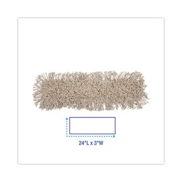 Boardwalk® Mop Head, Dust, Cotton, 24 X 3, White