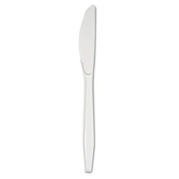 Boardwalk® Mediumweight Polystyrene Cutlery, Knife, White, 10 Boxes Of 100/carton