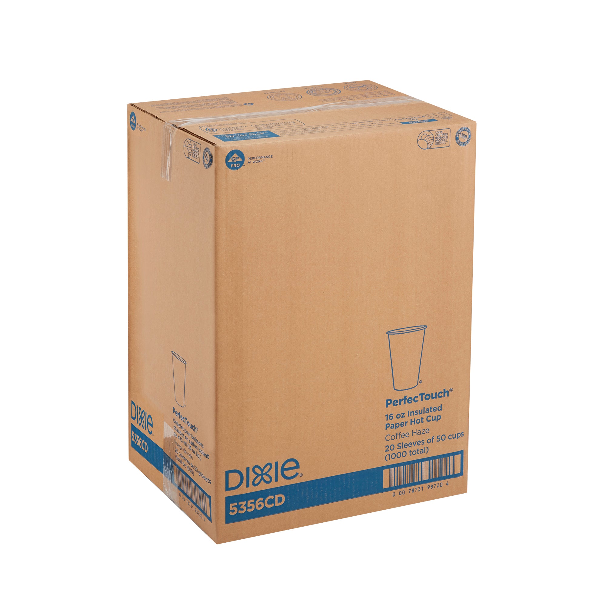 Dixie(R) Perfectouch(R) 12Oz Insulated Paperhot Cups By Gp Pro  Fit Large Lids  Coffee Haze  1000 C