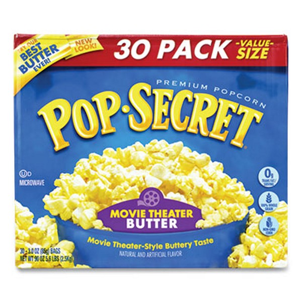 Pop Secret Microwave Popcorn, Movie Theater Butter, 3 Bags, 30/carton