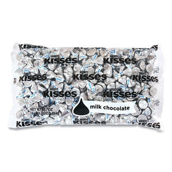 Hershey's Kisses, Milk Chocolate, Silver Wrappers, 66.7 Bag