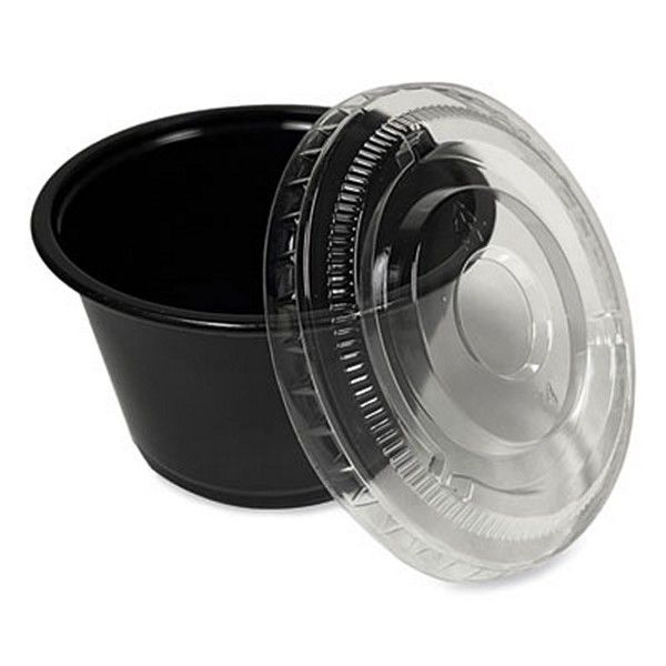 Boardwalk® Boardwalk souffle/portion cups, 4 oz, polypropylene, black, 2,500/carton