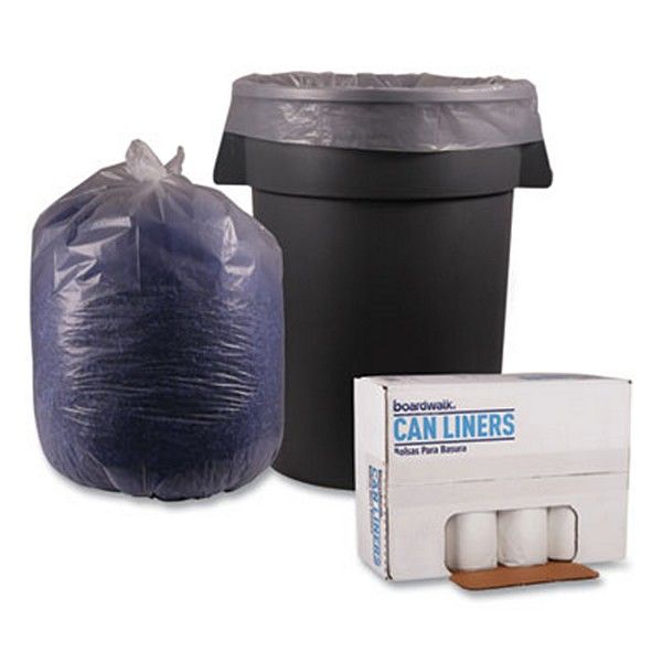 Boardwalk® Low Density Repro Can Liners, 60 Gal, 1.75 Mil, 38" X 58", Clear, 10 Bags/roll, 10 Rolls/carton