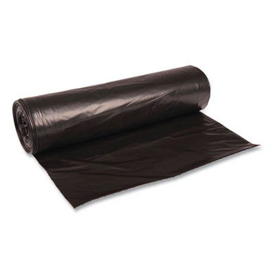 Boardwalk® Low Density Repro Can Liners, 56 Gal, 1.6 Mil, 43" X 47", Black, 10 Bags/roll, 10 Rolls/carton