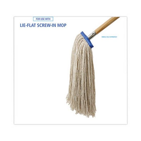 Boardwalk® Mop Head, Economical Lie-Flat Head, Cotton Fiber, 20 oz, White, 12/Carton