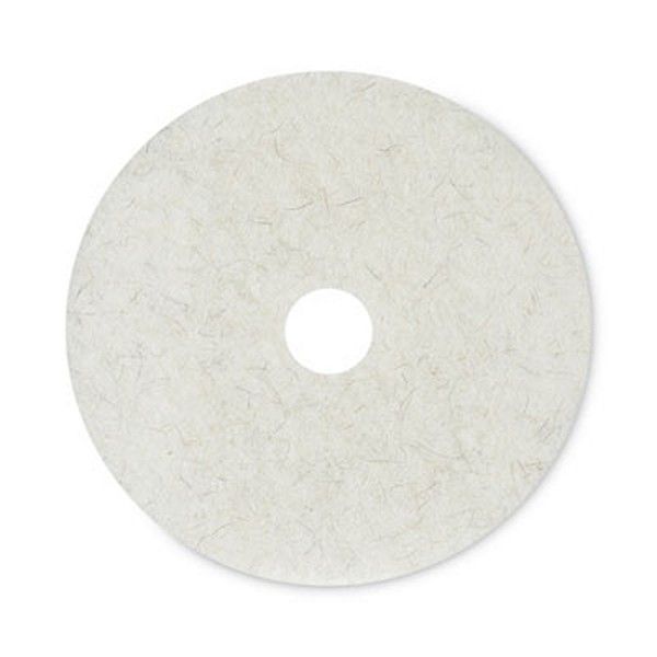 Boardwalk® Natural Burnishing Floor Pads, 20" Diameter, White, 5/carton