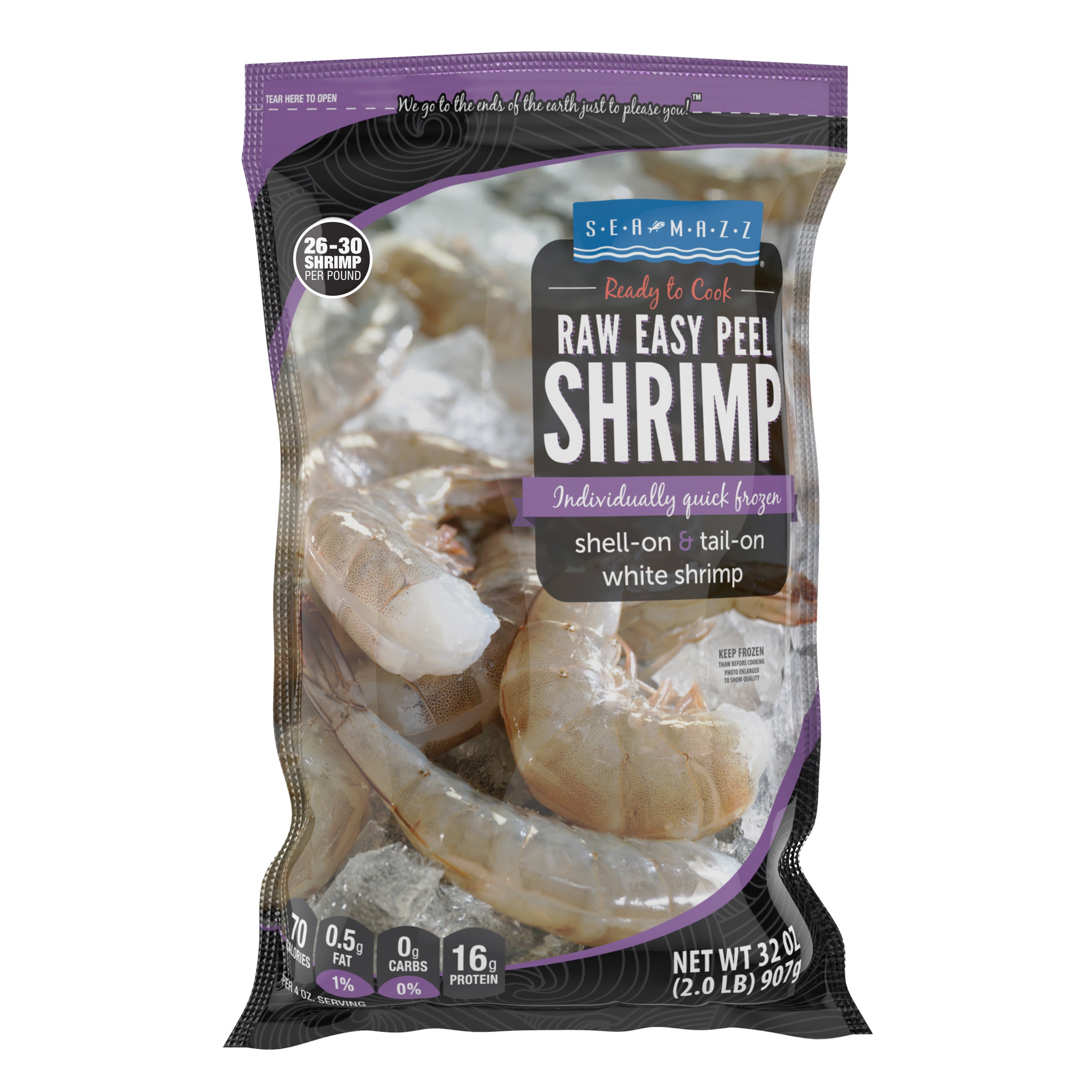 Ez Peel Raw White Shrimp (x) 2 Pound Each - 10 Per Case
