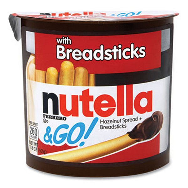 Nutella Hazelnut Spread And Breadsticks, 1.8 Single-Serve Tub, 16/pack