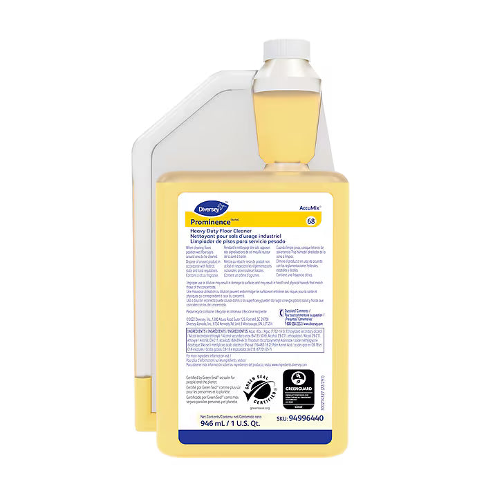 Diversey Inc. Prominence Floor Cleaner - 32 Fluid Ounce - 6 Per Case