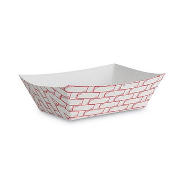 Boardwalk® Paper Food Baskets, 1 Lb Capacity, Red/white, 1,000/carton