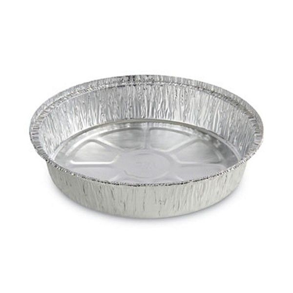 Boardwalk® Round Aluminum To-Go Containers, 48 Oz, 9" Diameter X 1.66"h, Silver, 500/carton