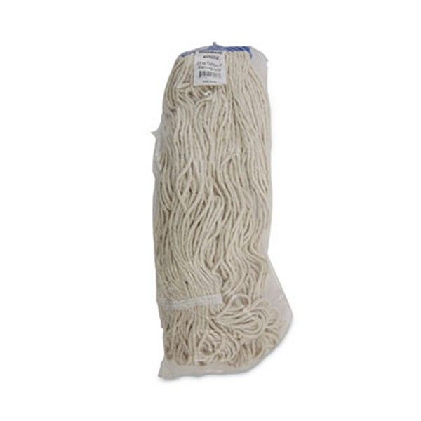 Boardwalk® Mop Head, Lie-Flat Head, Cotton Fiber, 24 oz, White, 12/Carton