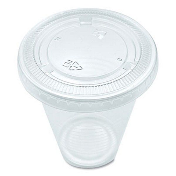 Boardwalk® Boardwalk Souffle/Portion Cup Lids, Fits 3.25 oz to 5.5 oz Portion Cups, Clear, 2,500/Pack