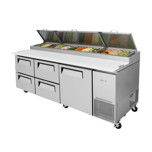 Turbo Air, TPR-93SD-D4-N, Refrigerated Counter, Pizza Prep Table