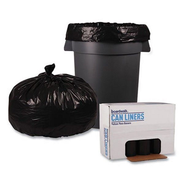 Boardwalk® Low Density Repro Can Liners, 60 Gal, 1.6 Mil, 38" X 58", Black, 10 Bags/roll, 10 Rolls/carton