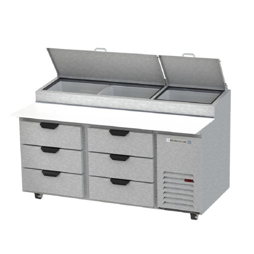 Beverage Air, DPD67HC-6, Refrigerated Counter, Pizza Prep Table