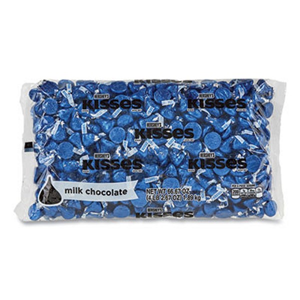 Hershey's Kisses, Milk Chocolate, Dark Blue Wrappers, 66.7 Bag