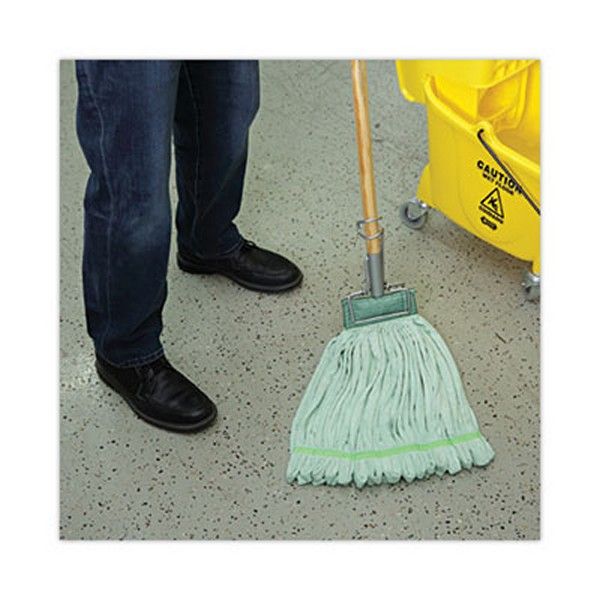 Boardwalk® Microfiber Looped-End Wet Mop Head, Large, Green, 12/carton