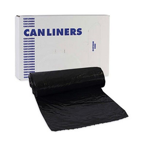 Boardwalk® Low-Density Waste Can Liners, 16 Gal, 1 Mil, 24 X 32, Black, 10 Bags/roll, 15 Rolls/carton