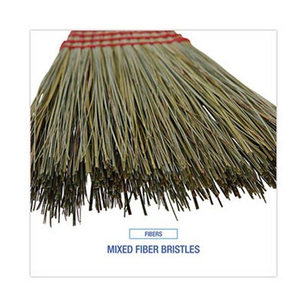 Boardwalk® Mixed Fiber Maid Broom, Mixed Fiber Bristles, 55" Overall Length, Natural, 12/carton