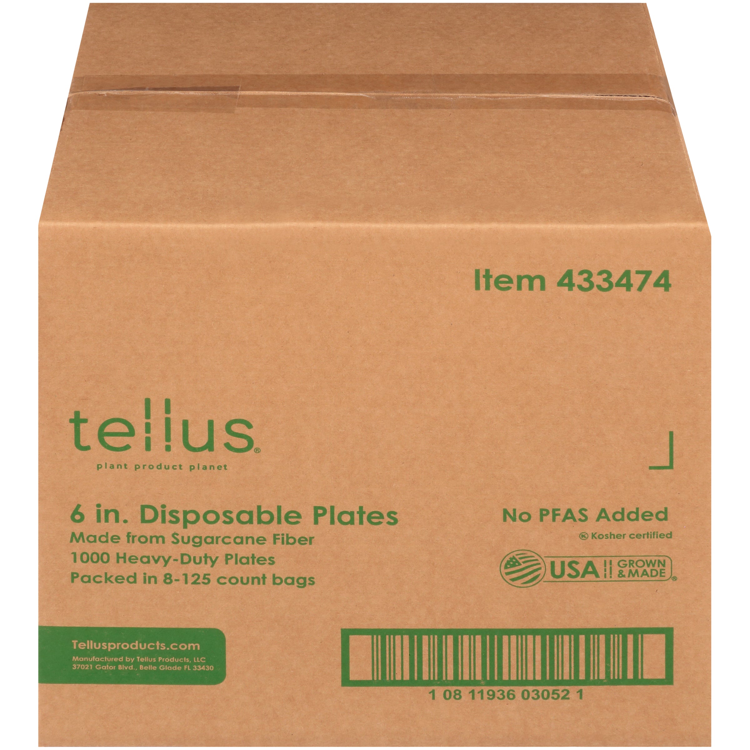 Tellus 6 Inch Round Plates No Pfas Added  6 - 1000 Cnt