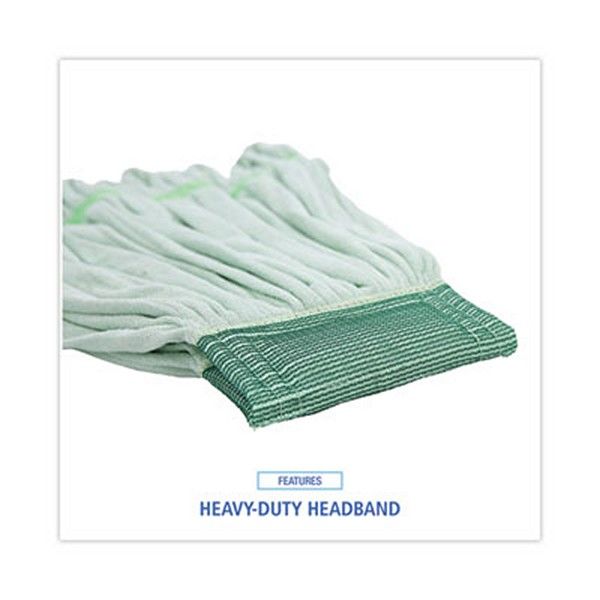 Boardwalk® Microfiber Looped-End Wet Mop Head, Medium, Green