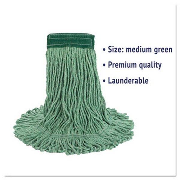 Boardwalk® Super Loop Wet Mop Head, Cotton/synthetic Fiber, 5" Headband, Medium Size, Green