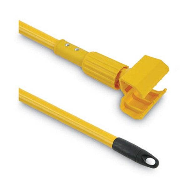 Boardwalk® Plastic Jaws Mop Handle for 5 Wide Mop Heads, Aluminum, 1" dia x 60", Yellow