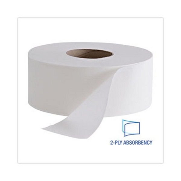 Boardwalk® Jumbo Roll Bathroom Tissue, Septic Safe, 2-Ply, White, 3.4" X 1000 Ft, 12 Rolls/carton