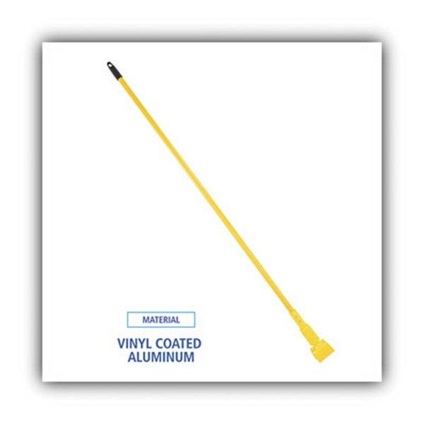 Boardwalk® Plastic Jaws Mop Handle for 5 Wide Mop Heads, Aluminum, 1" dia x 60", Yellow