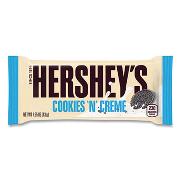 Cookies 'n' Creme Candy Bar, 1.55 oz Bar, 36 Bars/Carton