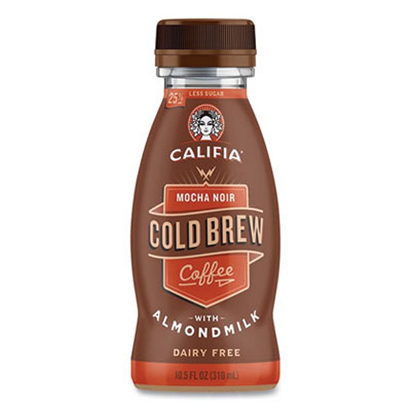 Cold Brew Coffee with Almond Milk, 10.5 oz Bottle, Mocha Noir, 8/Pack