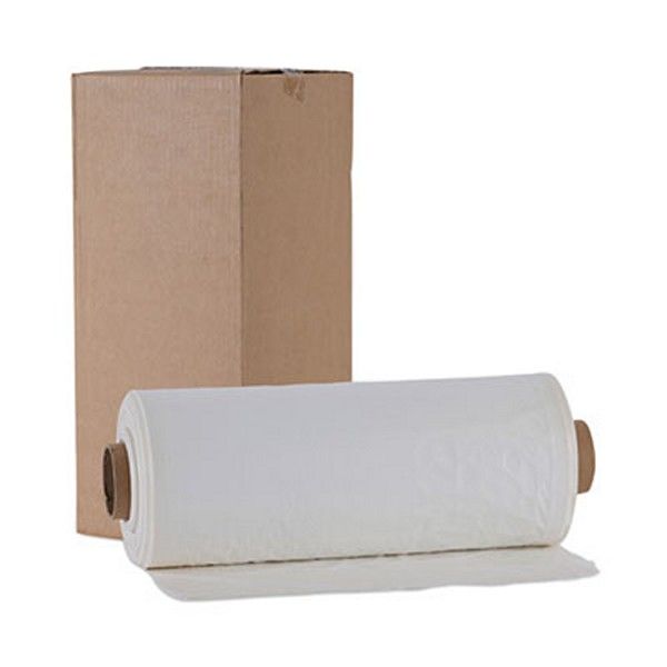 Boardwalk® Industrial Drum Liners Rolls, 60 Gal, 1.8 Mil, 38 X 63, Clear, 1 Roll Of 75 Bags