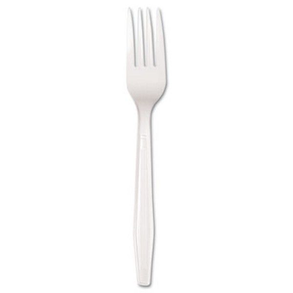 Boardwalk® Mediumweight Polystyrene Cutlery, Fork, White, 100/box