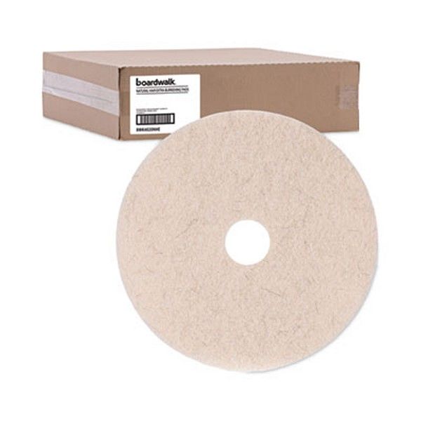 Boardwalk® Natural Hog Hair Burnishing Floor Pads, 20" Diameter, Tan, 5/carton