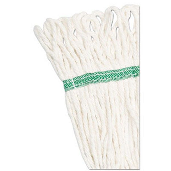 Boardwalk® Super Loop Wet Mop Head, Cotton/synthetic Fiber, 5" Headband, Medium Size, White, 12/carton