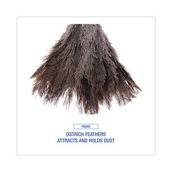 Boardwalk® Professional Ostrich Feather Duster, Gray, 14" Length, 6" Handle