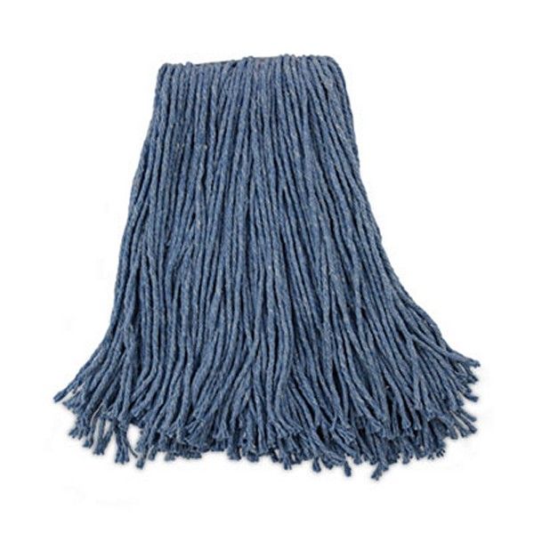 Boardwalk® Mop Head, Standard Head, Cotton/synthetic Fiber, Cut-End, #20, Blue, 12/carton