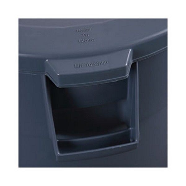 Boardwalk® Lids For 44 Gal Waste Receptacles, Flat-Top, Round, Plastic Gray