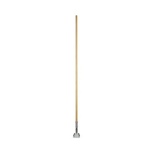 Boardwalk® Clip-On Dust Mop Handle, Lacquered Wood, Swivel Head, 1" dia x 60", Natural