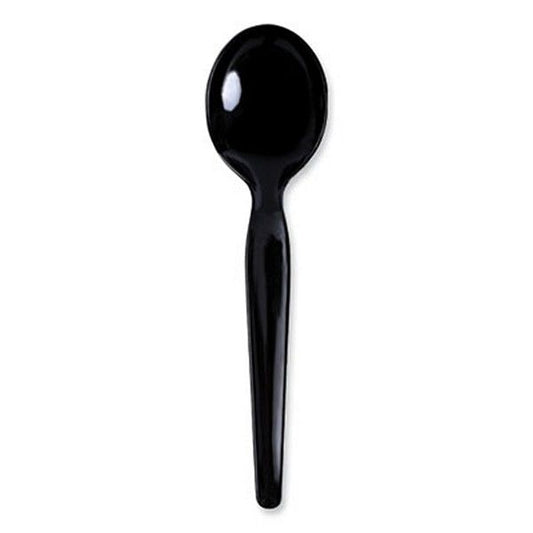 Boardwalk® Heavyweight Polystyrene Cutlery, Soup Spoon, Black, 1000/carton