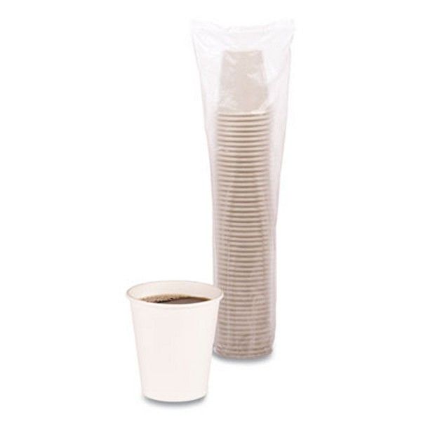 Boardwalk® Paper Hot Cups, 10 Oz, White, 20 Cups/sleeve, 50 Sleeves/carton