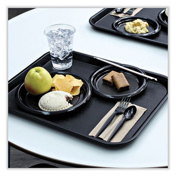 Boardwalk® Heavyweight Wrapped Polystyrene Cutlery, Teaspoon, Black, 1,000/carton