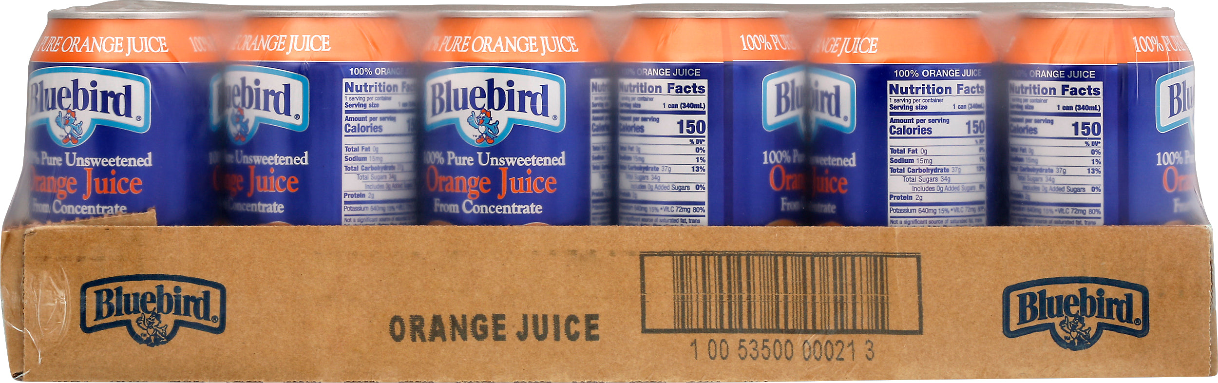 Bluebird Shelf Stable Orange Juice 11.5 Fluid Ounce - 24 Per Case