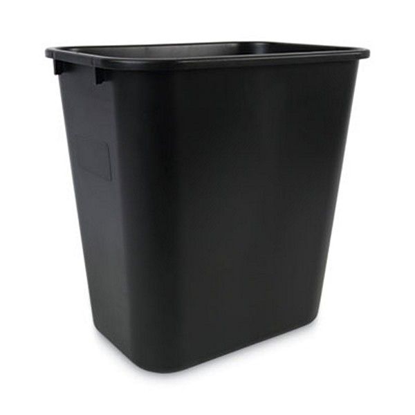 Boardwalk® Soft-Sided Wastebasket, 28 Qt, Black