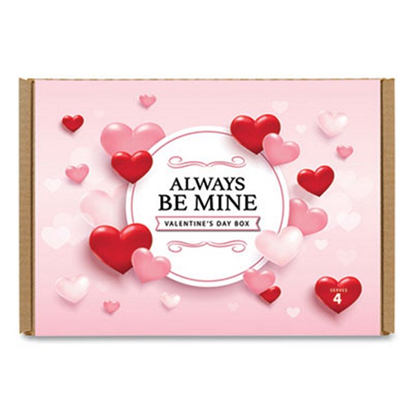 Always Be Mine Valentine's Day Box, Cocoa/Marshmallows/Candy/Cookies, 5 lb Box, 14 Packets/Box