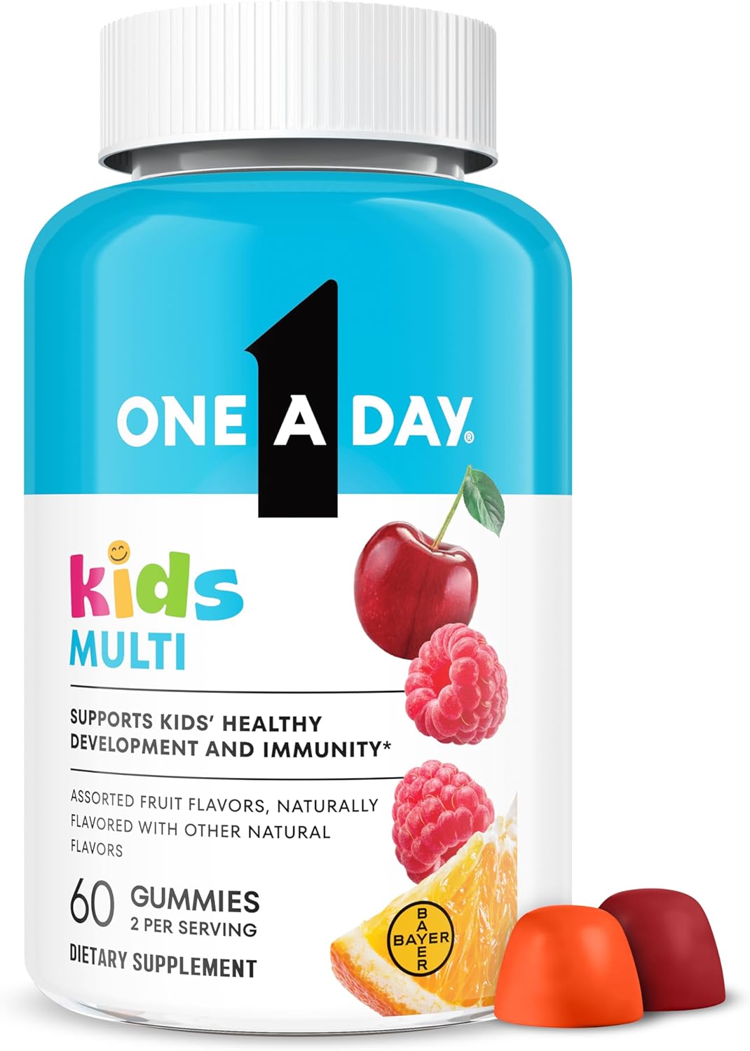 One A Day Kids Multivitamin Gummy, 60 Count, 3 Per Pack, 8 Per Case