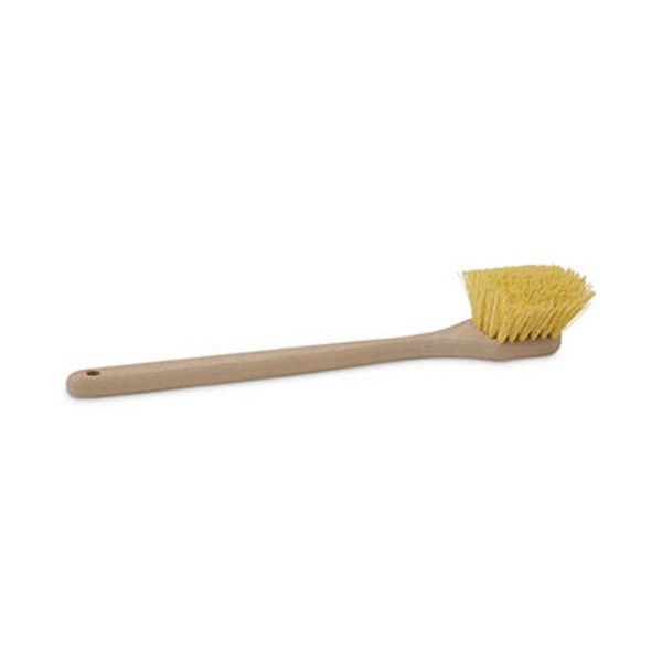 Boardwalk® Utility Brush, Cream Polypropylene Bristles, 5.5 Brush, 14.5" Tan Plastic Handle